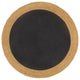 VidaXL Vloerkleed rond gevlochten 90 cm jute en katoen zwart naturel