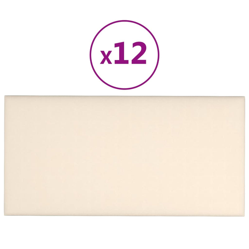 Load image into Gallery viewer, VidaXL Wandpanelen 12 st 2,16 m² 60x30 cm fluweel crèmekleurig
