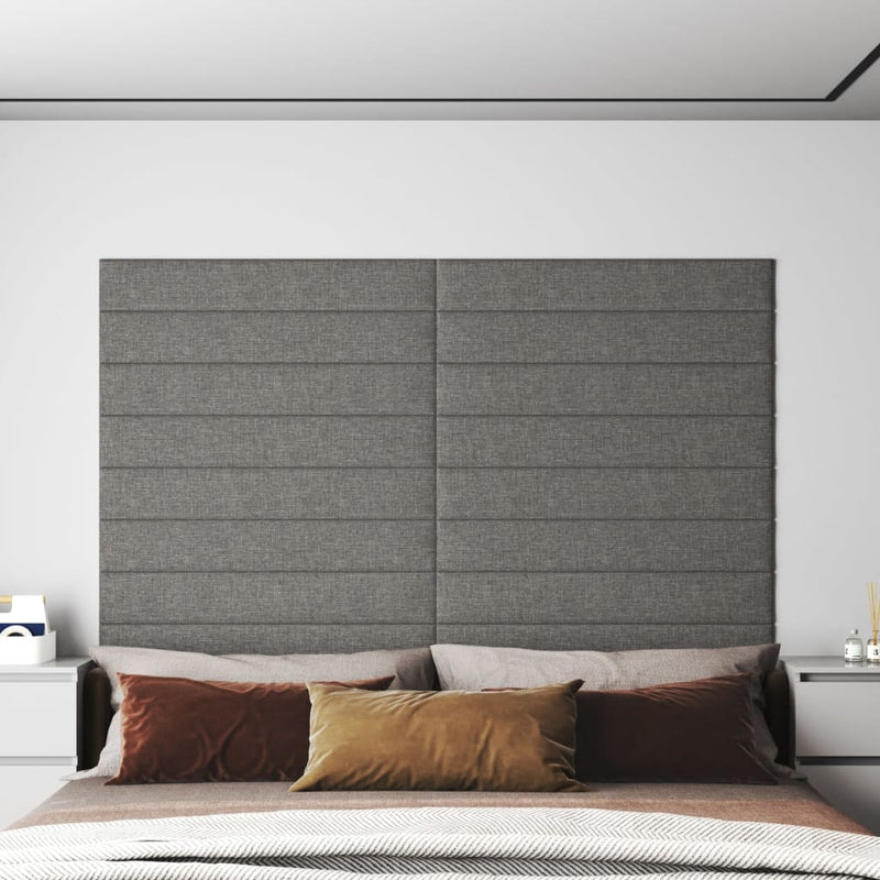 Load image into Gallery viewer, VidaXL Wandpanelen 12 st 1,62 m² 90x15 cm stof lichtgrijs
