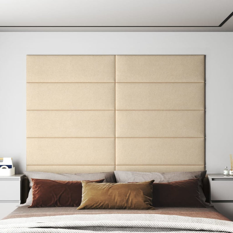 Load image into Gallery viewer, Vidaxl wandpanelen 12 st 3,24 m² 90x30 cm stof crèmekleurig
