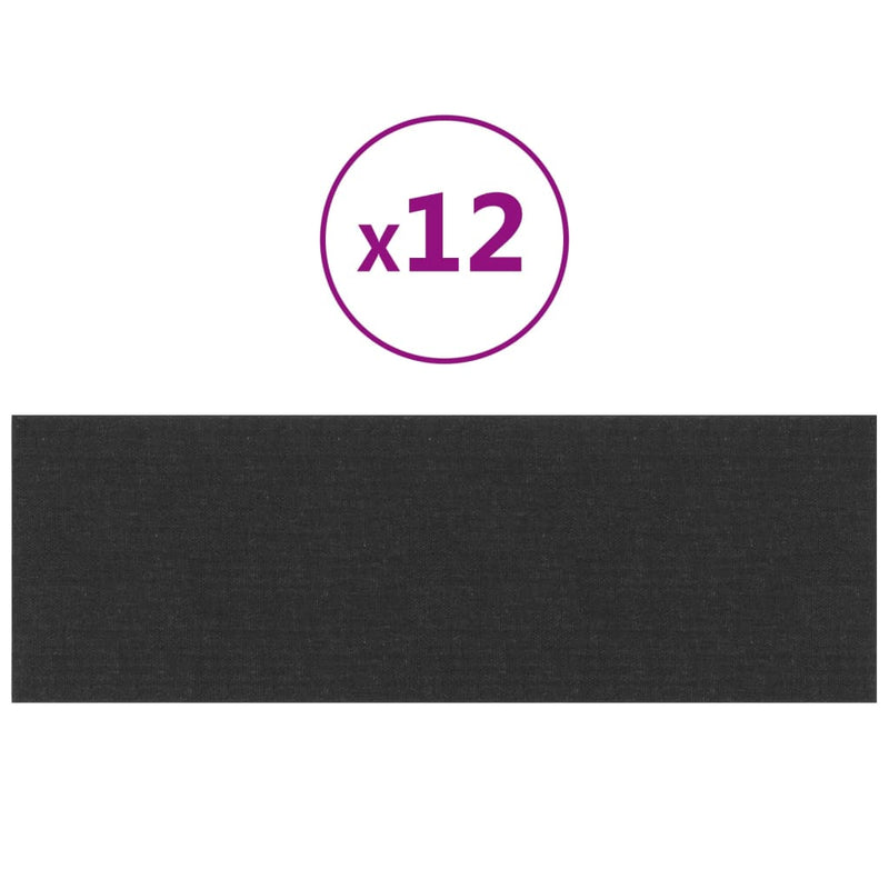 Load image into Gallery viewer, Vidaxl wandpanelen 12 st 3,24 m² 90x30 cm stof zwart
