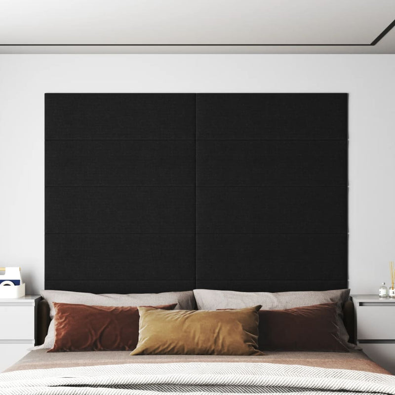 Load image into Gallery viewer, Vidaxl wandpanelen 12 st 3,24 m² 90x30 cm stof zwart
