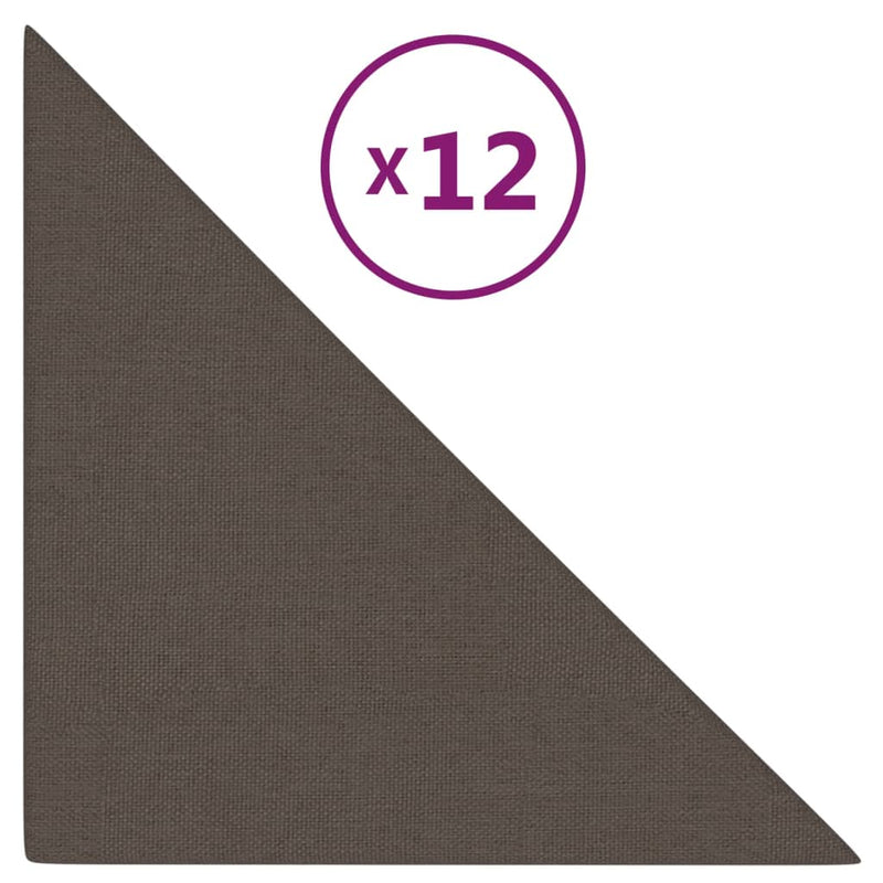 Load image into Gallery viewer, VidaXL Wandpanelen 12 st 0,54 m² 30x30 cm stof taupe

