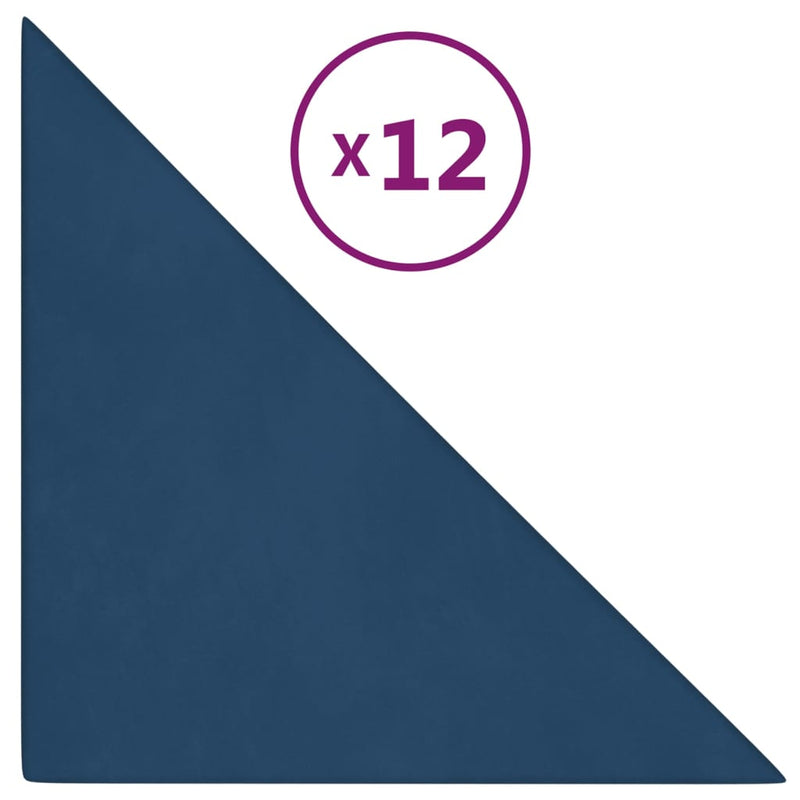 Load image into Gallery viewer, VidaXL Wandpanelen 12 st 0,54 m² 30x30 cm fluweel blauw
