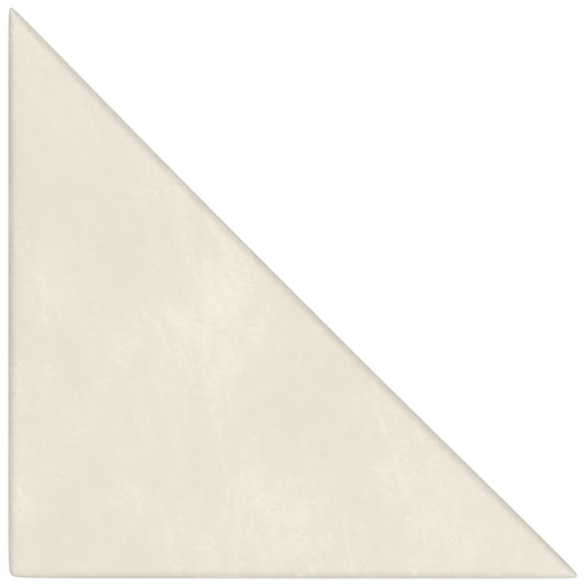 VidaXL Wandpanelen 12 st 0,54 m² 30x30 cm fluweel crèmekleurig