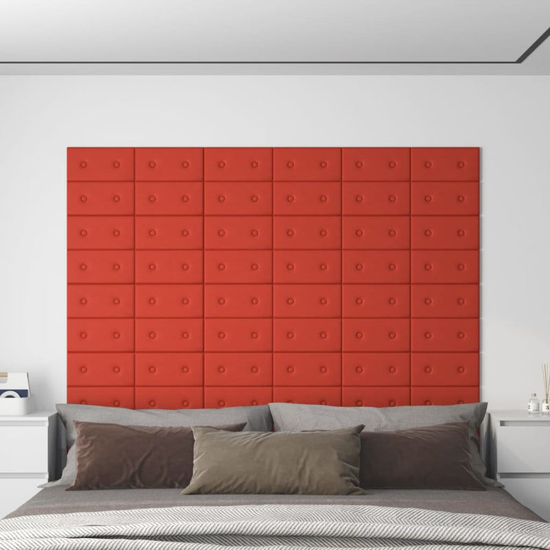 Load image into Gallery viewer, Vidaxl wandpanelen 12 st 0,54 m² 30x15 cm kunstleer rood
