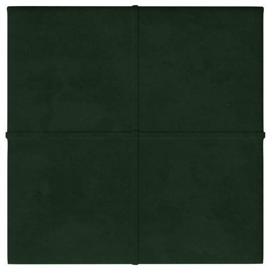 VidaXL Wandpanelen 12 st 1,08 m² 30x30 cm fluweel donkergroen