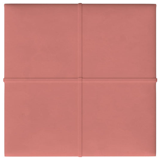 VidaXL Wandpanelen 12 st 1,08 m² 30x30 cm fluweel roze