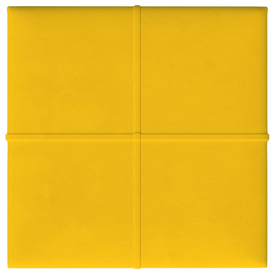 Vidaxl wandpanelen 12 st 1,08 m² 30x30 cm fluweel geel