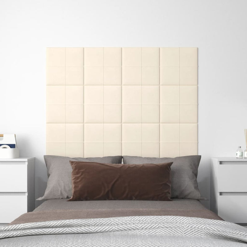 Load image into Gallery viewer, VidaXL Wandpanelen 12 st 1,08 m² 30x30 cm fluweel crèmekleurig
