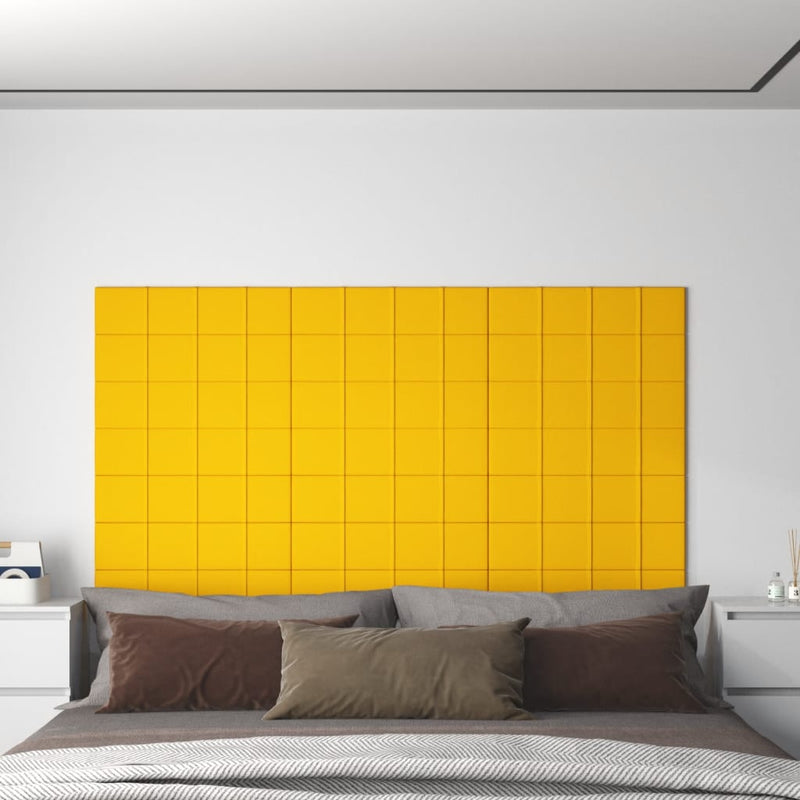 Load image into Gallery viewer, Vidaxl wandpanelen 12 st 1,08 m² 60x15 cm fluweel geel
