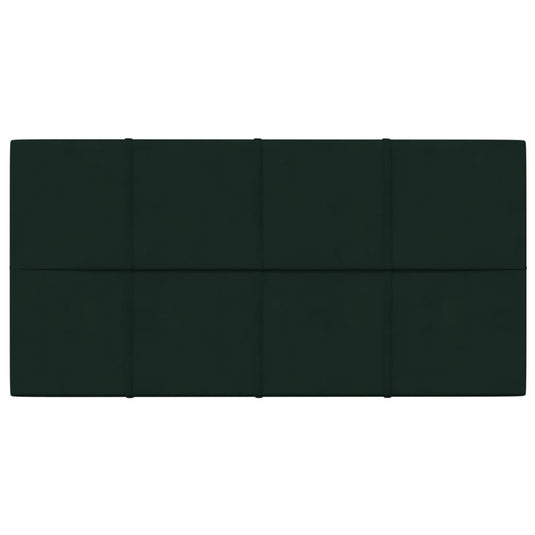 VidaXL Wandpanelen 12 st 2,16 m² 60x30 cm fluweel donkergroen