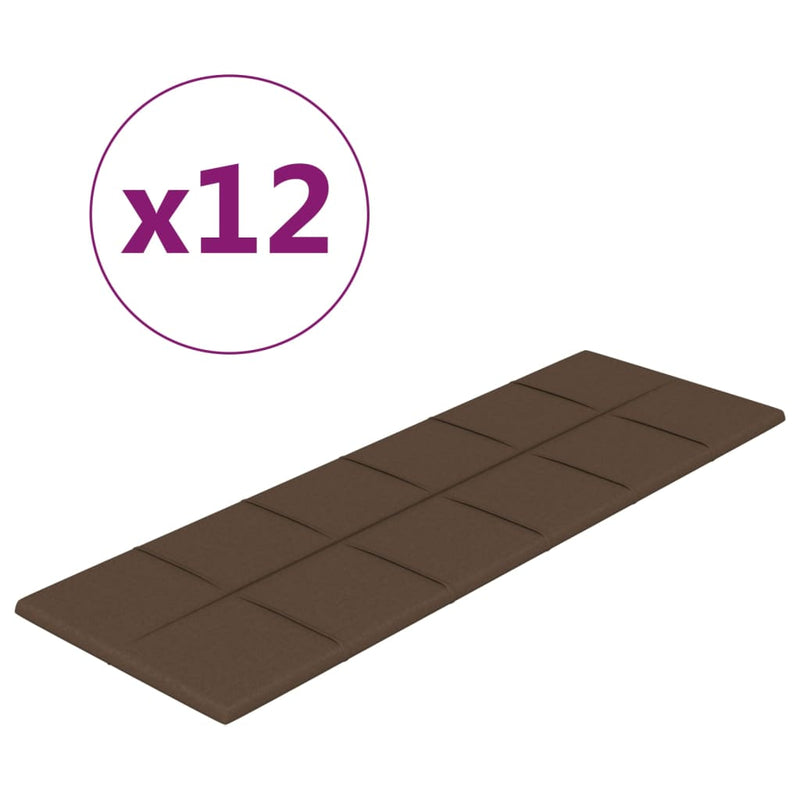 Load image into Gallery viewer, VidaXL Wandpanelen 12 st 3,24 m² 90x30 cm stof bruin
