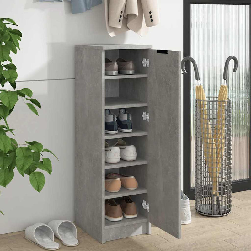 Load image into Gallery viewer, Vidaxl schoenenkast 30x35x100 cm bewerkt hout betongrijs
