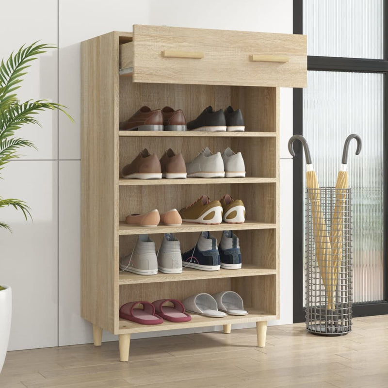 Afbeelding laden in galerijviewer, Vidaxl schoenenkast 60x35x105 cm bewerkt hout sonoma eikenkleurig

