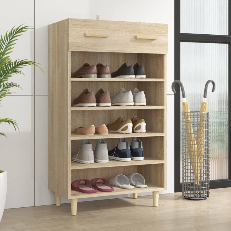 Afbeelding laden in galerijviewer, Vidaxl schoenenkast 60x35x105 cm bewerkt hout sonoma eikenkleurig
