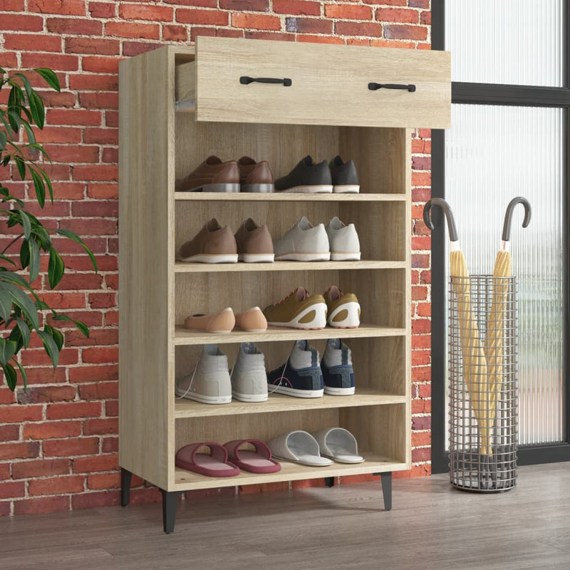 Load image into Gallery viewer, VidaXL Schoenenkast 60x35x105 cm bewerkt hout sonoma eikenkleurig

