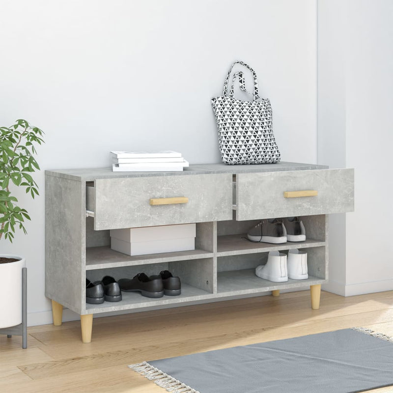 Load image into Gallery viewer, Vidaxl schoenenkast 102x35x55 cm bewerkt hout betongrijs
