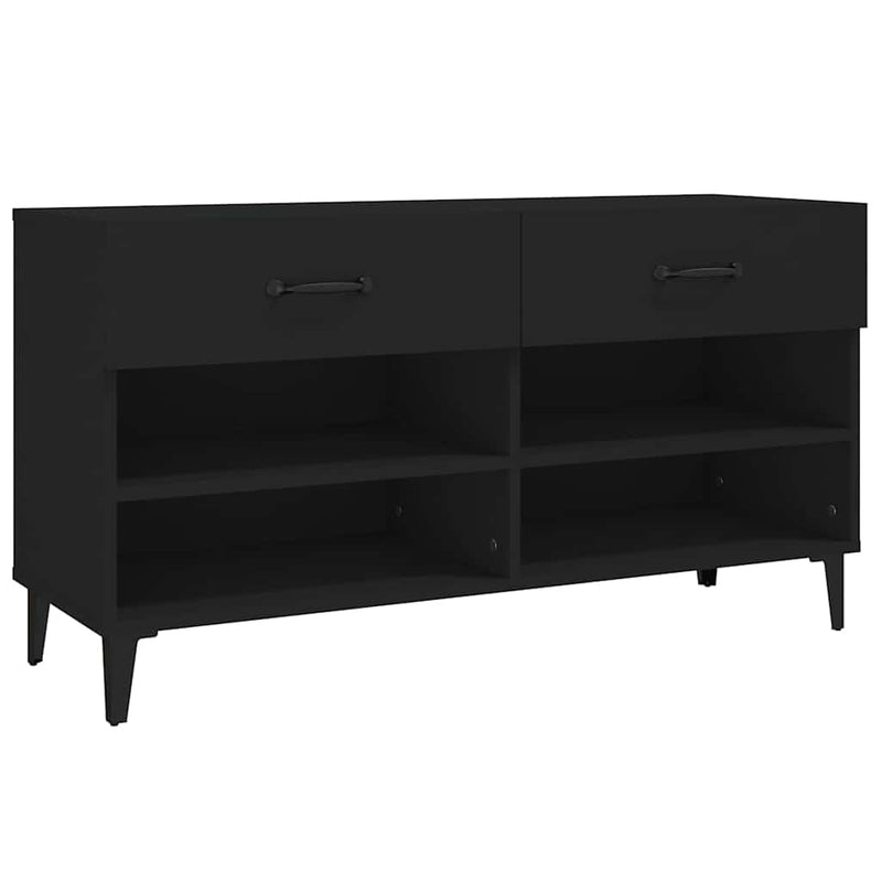 Load image into Gallery viewer, Vidaxl schoenenkast 102x35x55 cm bewerkt hout zwart
