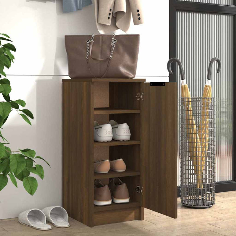 Load image into Gallery viewer, Vidaxl schoenenkast 30x35x70 cm bewerkt hout bruin eikenkleur
