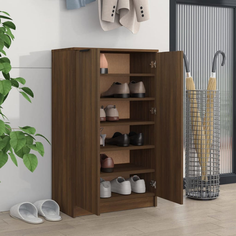 Load image into Gallery viewer, VidaXL Schoenenkast 59x35x100 cm bewerkt hout bruin eikenkleur
