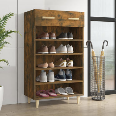 Vidaxl schoenenkast 60x35x105 cm bewerkt hout gerookt eikenkleurig