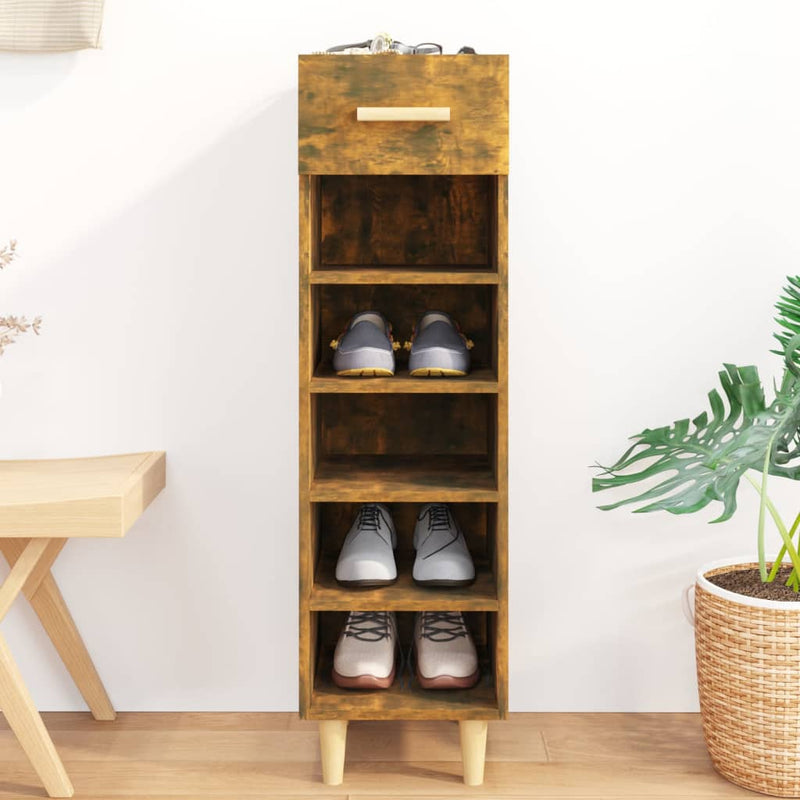 Load image into Gallery viewer, Vidaxl schoenenkast 30x35x105 cm bewerkt hout gerookt eikenkleurig
