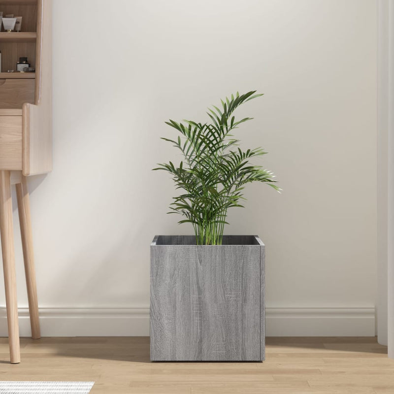 Load image into Gallery viewer, Vidaxl plantenbak 40x40x40 cm bewerkt hout grijs sonoma eiken
