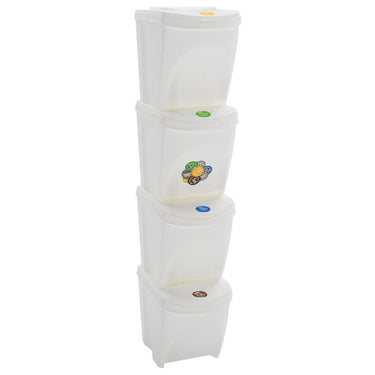 Vidaxl vuilnisbakken 4 st stapelbaar 100 l polypropeen wit