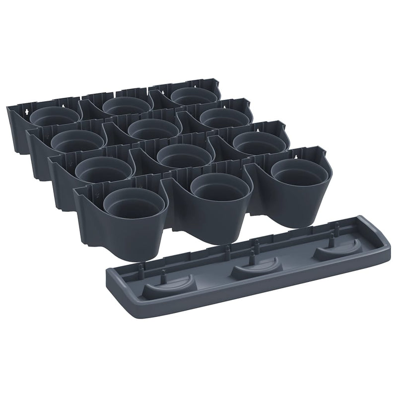 Load image into Gallery viewer, Vidaxl 12-delige plantenbakkenset verticaal polypropeen antracietkleur
