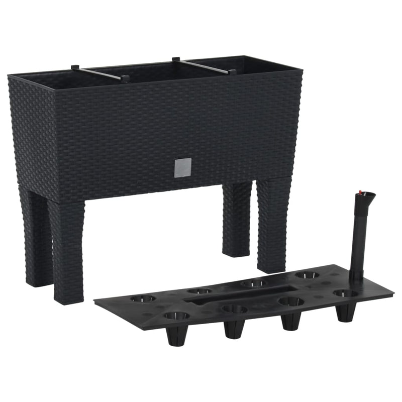 Load image into Gallery viewer, Vidaxl plantenbak verhoogd 60x25x46 cm pp rattan antracietkleurig
