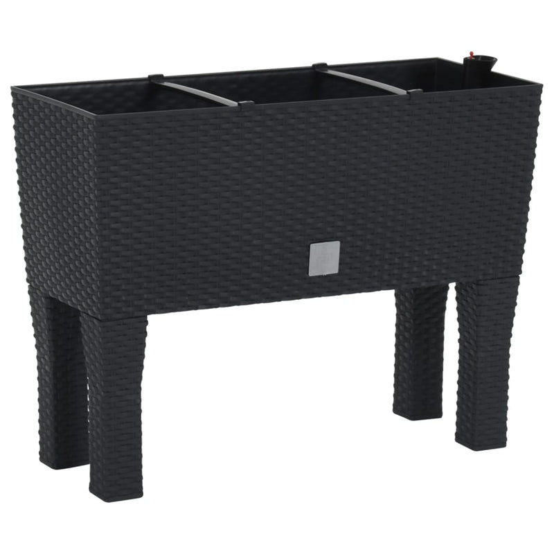 Load image into Gallery viewer, Vidaxl plantenbak verhoogd 60x25x46 cm pp rattan antracietkleurig
