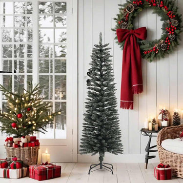 Vidaxl kunstkerstboom met standaard smal 150 cm pvc groen