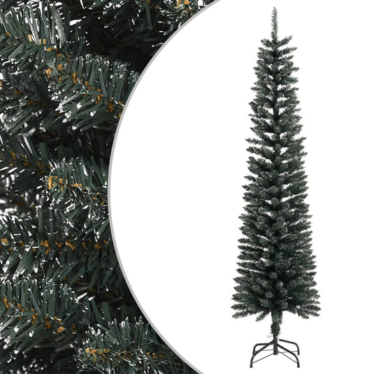 Vidaxl kunstkerstboom met standaard smal 210 cm pvc groen