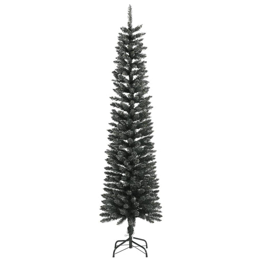 Vidaxl kunstkerstboom met standaard smal 210 cm pvc groen