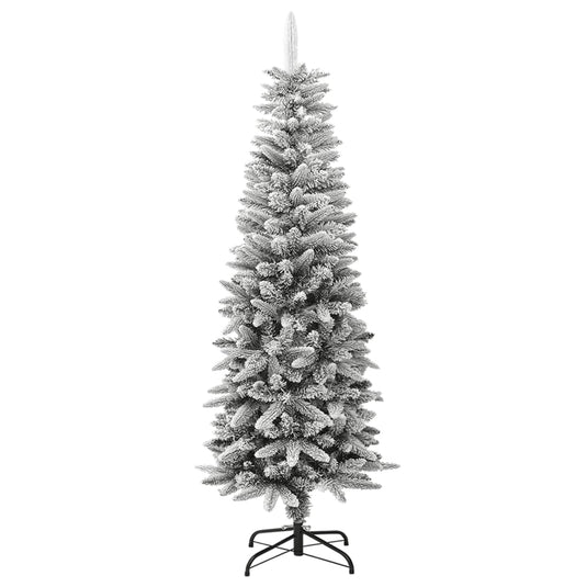 VidaXL Kunstkerstboom met sneeuw smal 150 cm PVC en PE