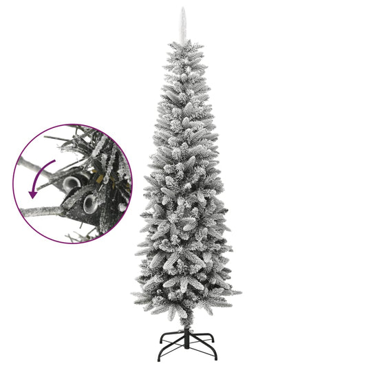 VidaXL Kunstkerstboom met sneeuw smal 180 cm PVC en PE