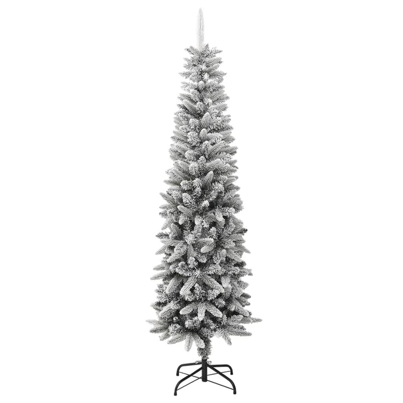 Load image into Gallery viewer, VidaXL Kunstkerstboom met sneeuw smal 210 cm PVC en PE
