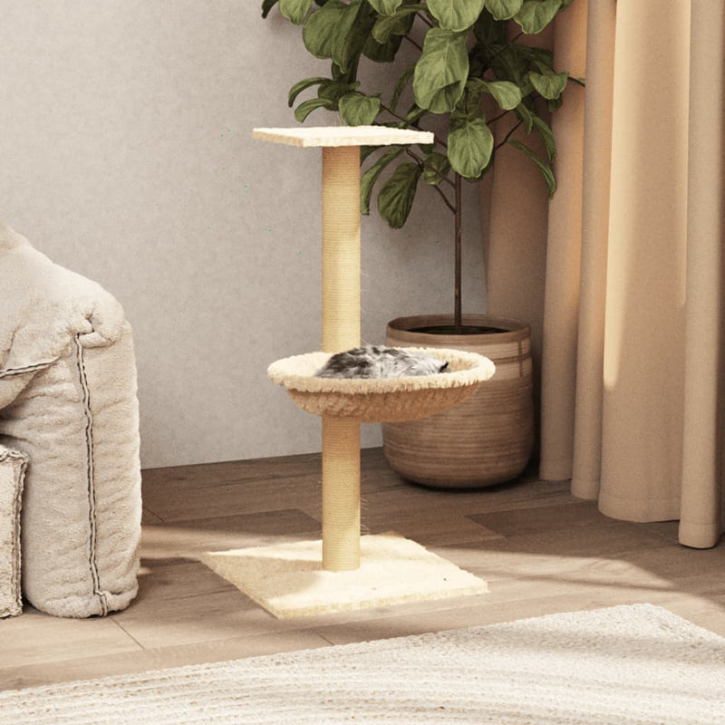 Load image into Gallery viewer, Vidaxl kattenmeubel met sisal krabpaal 74 cm crèmekleurig
