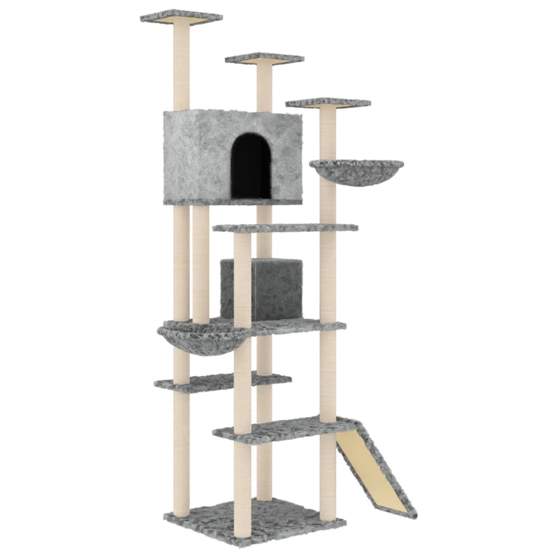 Load image into Gallery viewer, Vidaxl kattenmeubel met sisal krabpalen 191 cm lichtgrijs
