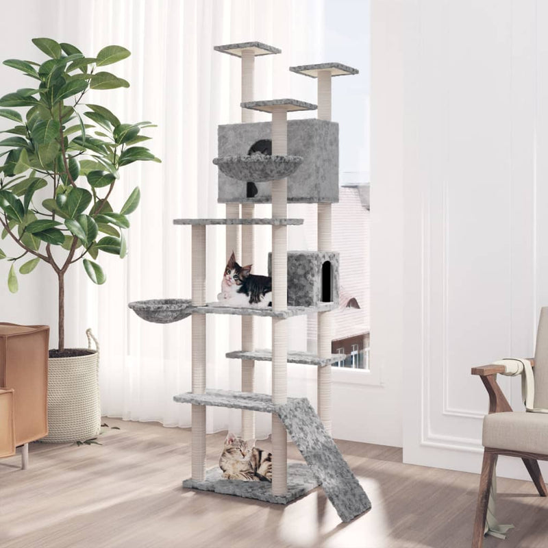 Load image into Gallery viewer, Vidaxl kattenmeubel met sisal krabpalen 191 cm lichtgrijs
