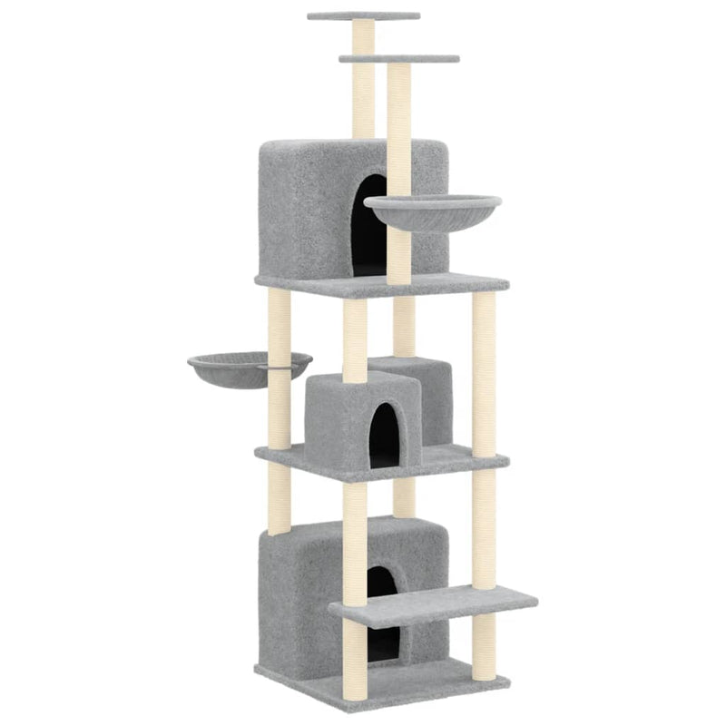 Load image into Gallery viewer, Vidaxl kattenmeubel met sisal krabpalen 180 cm lichtgrijs
