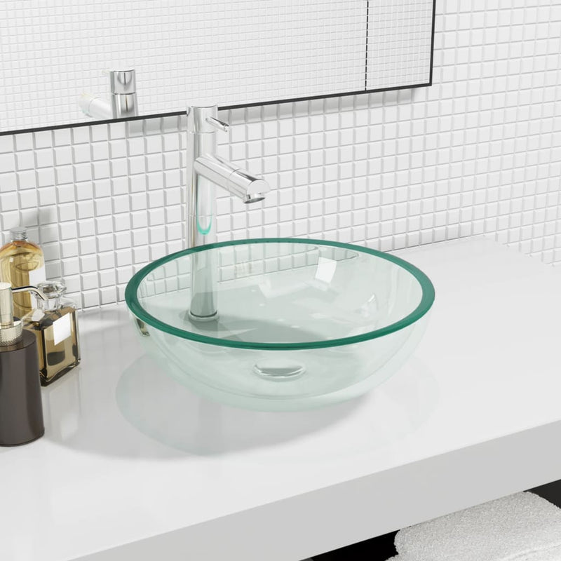Load image into Gallery viewer, Vidaxl wasbak 35x12 cm gehard glas transparant
