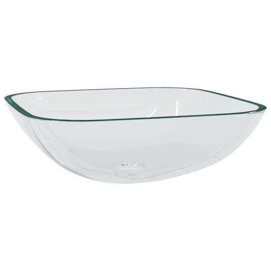 Vidaxl wasbak 42x42x14 cm glas transparant