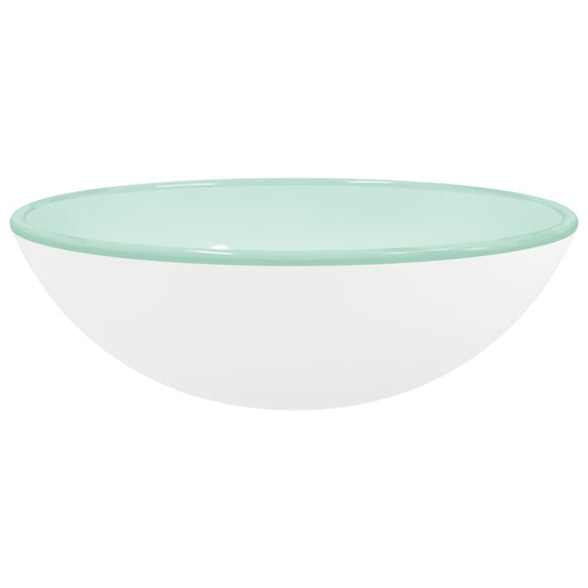 Vidaxl wasbak 42x14 cm gehard glas wit