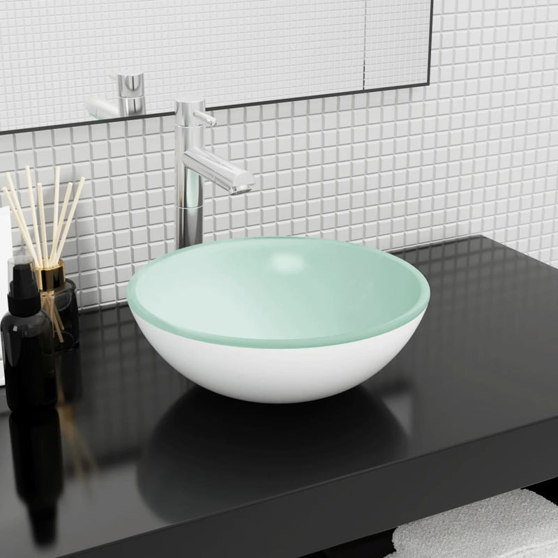 Load image into Gallery viewer, Vidaxl wasbak 35x12 cm gehard glas wit
