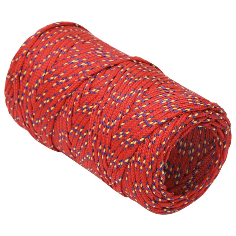 Load image into Gallery viewer, Vidaxl boottouw 2 mm 500 m polypropyleen rood
