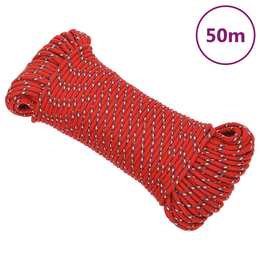 Vidaxl boottouw 4 mm 50 m polypropyleen rood