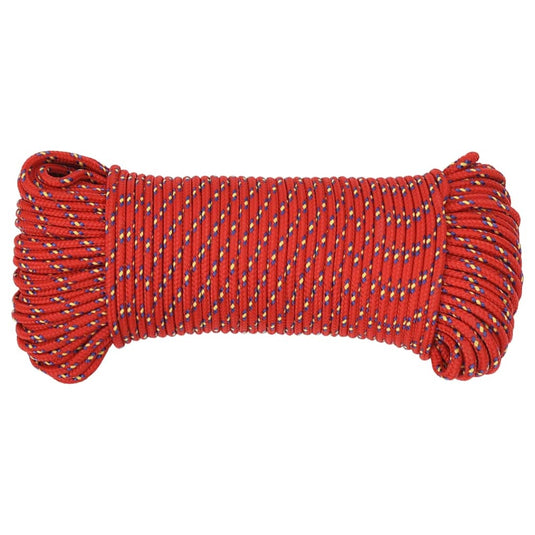 Vidaxl boottouw 4 mm 50 m polypropyleen rood