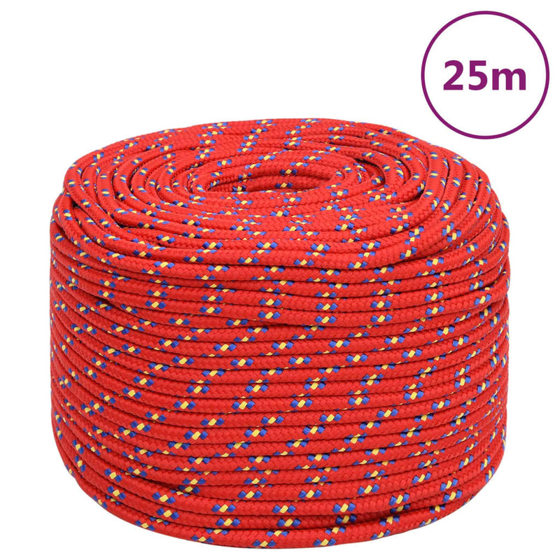 Load image into Gallery viewer, Vidaxl boottouw 6 mm 25 m polypropyleen rood
